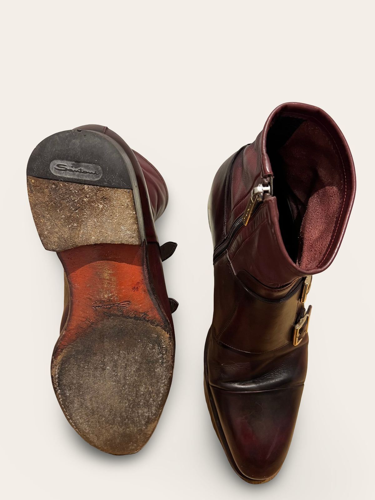 Santoni Double Monk Boots | Very Good Condition | EU 43