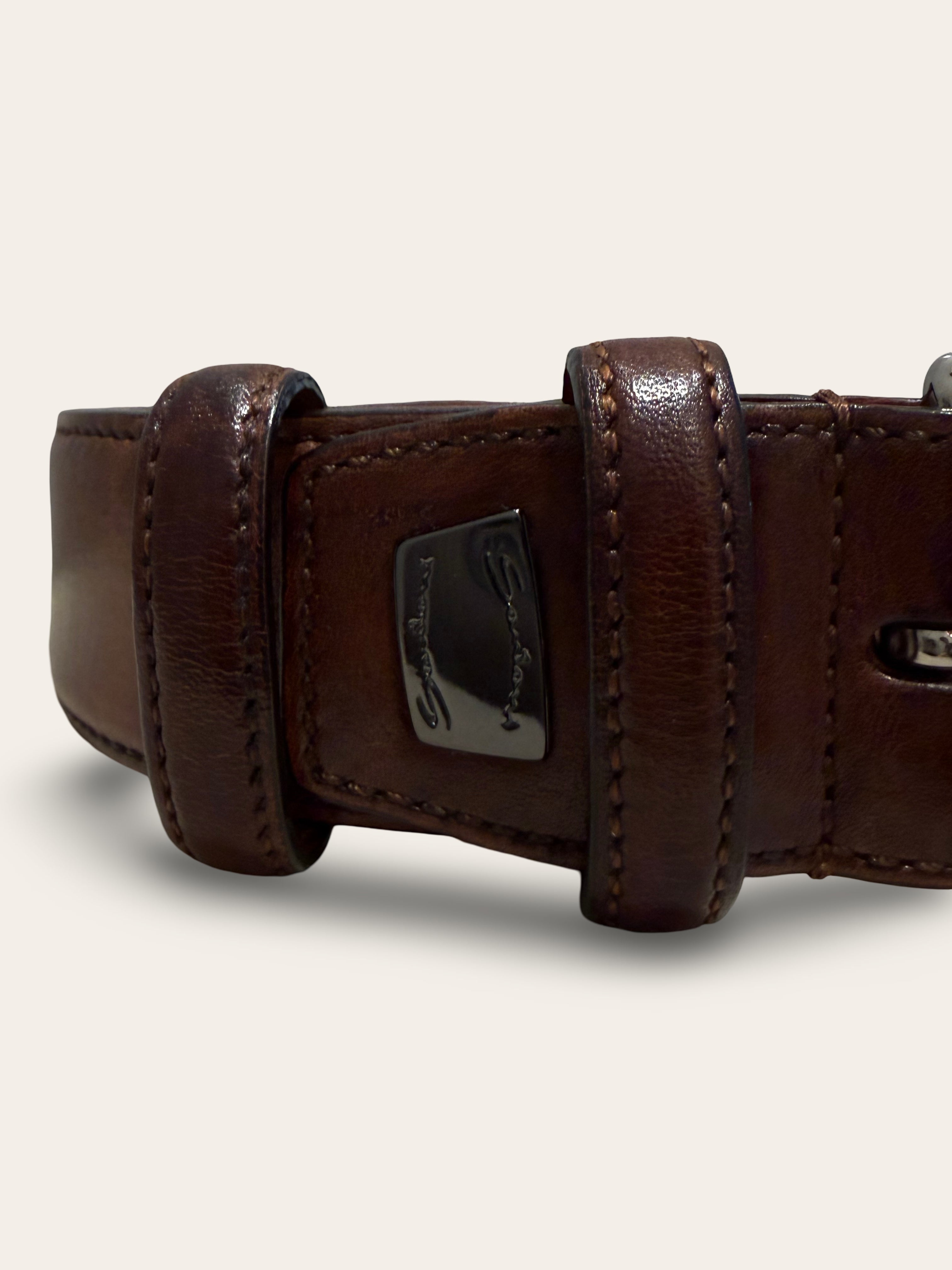 Santoni Leather Belt | Very Good Condition | 105cm