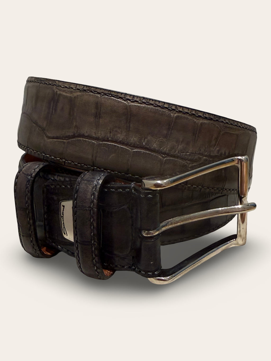 Santoni Croco Leather Belt | Very Good Condition | 105cm