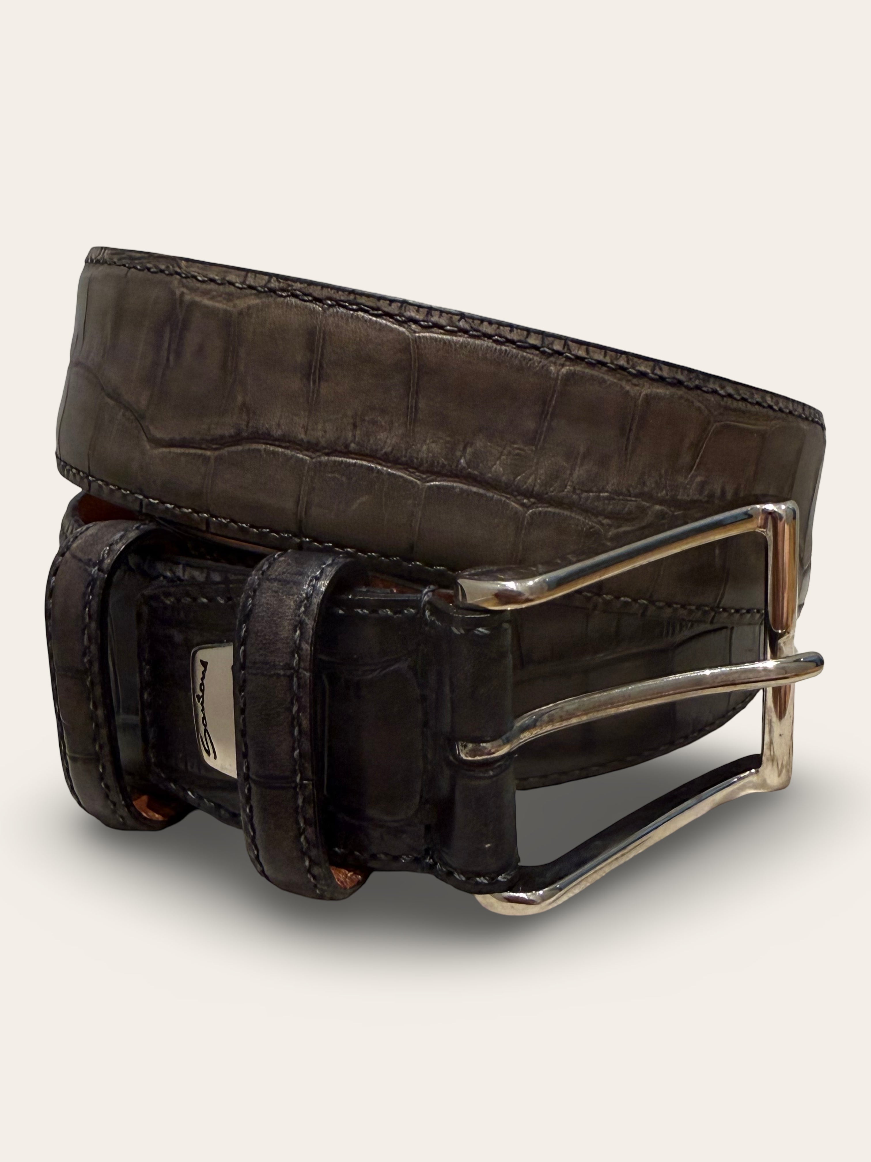 Santoni Croco Leather Belt | Very Good Condition | 105cm
