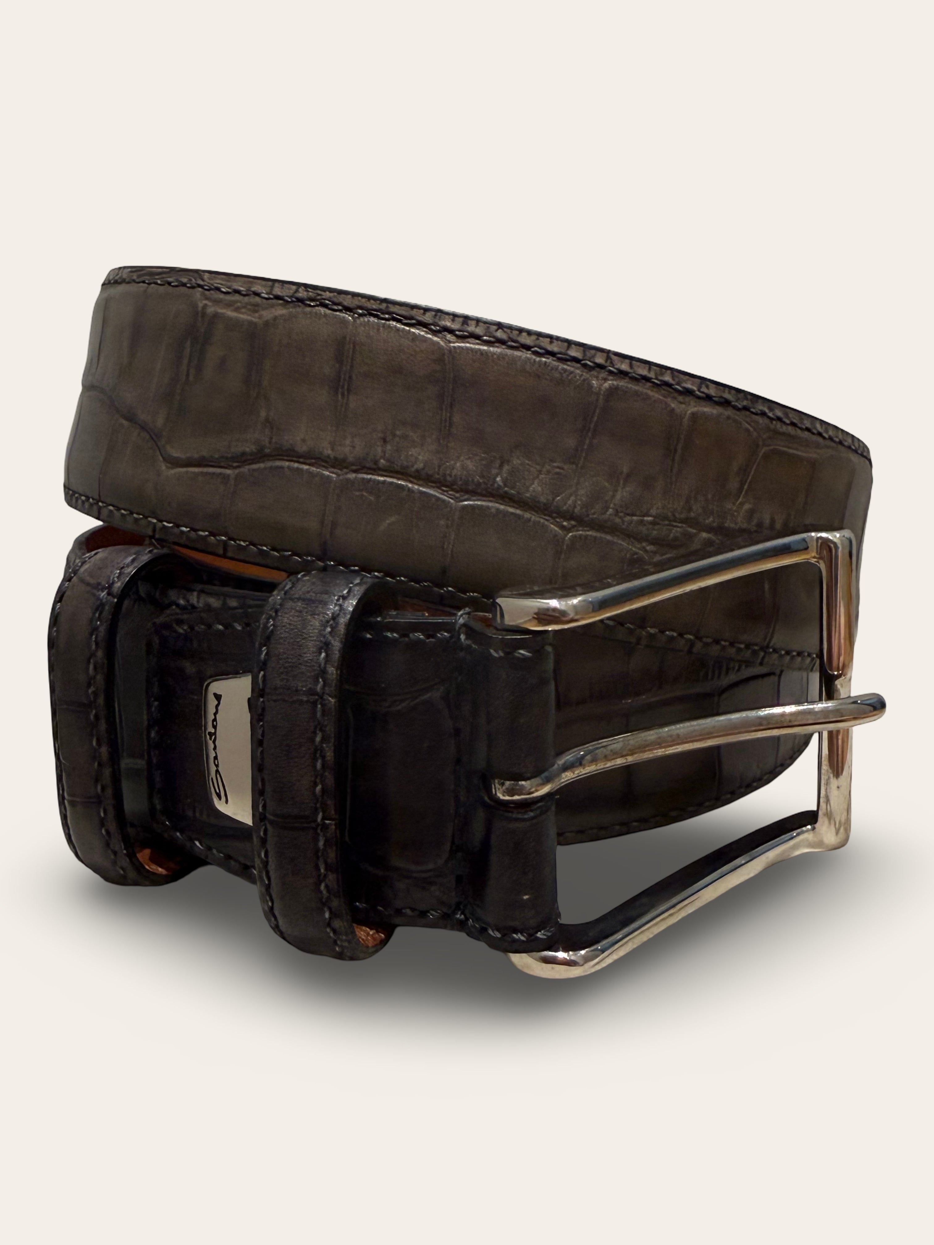 Santoni Croco Leather Belt | Very Good Condition | 105cm