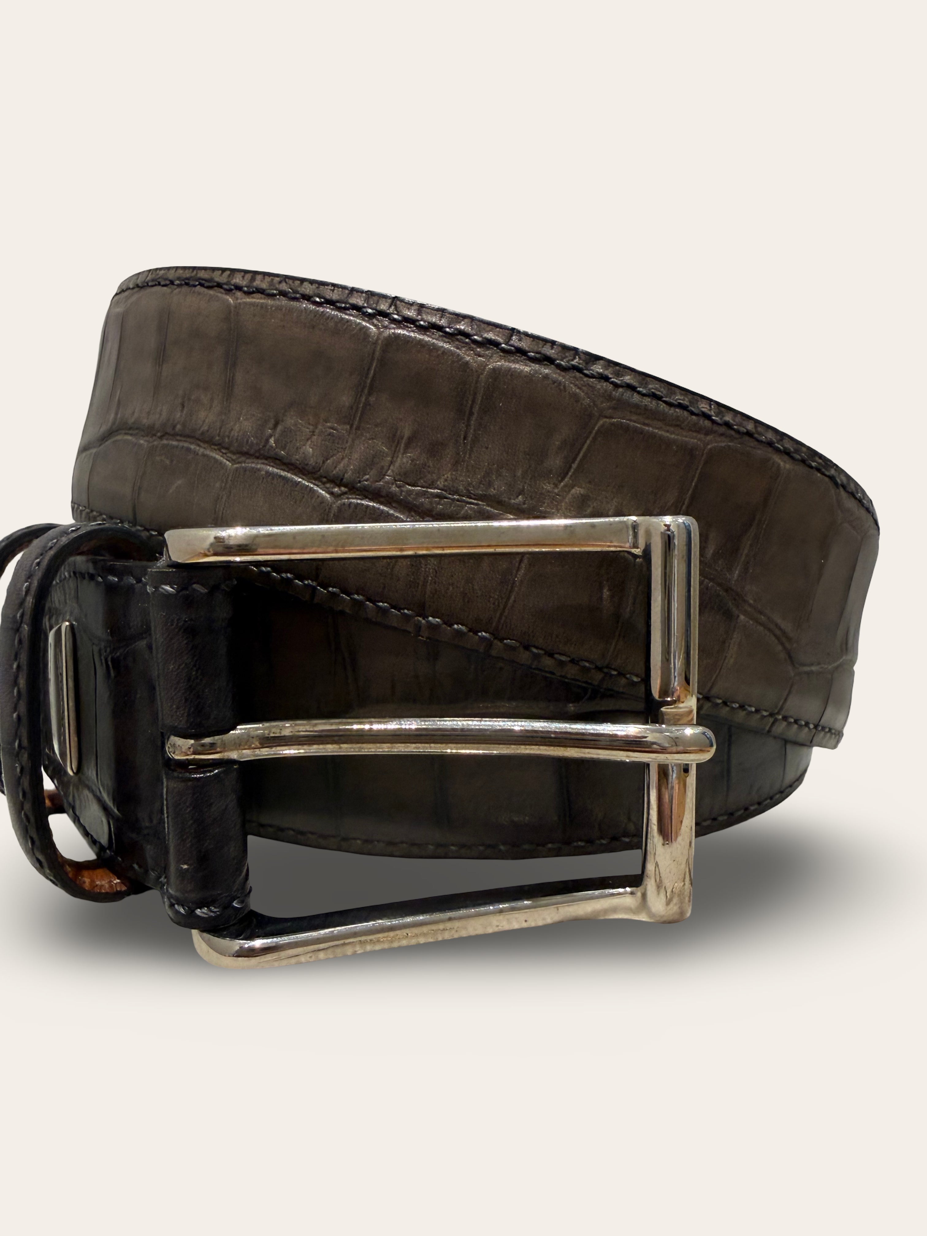 Santoni Croco Leather Belt | Very Good Condition | 105cm