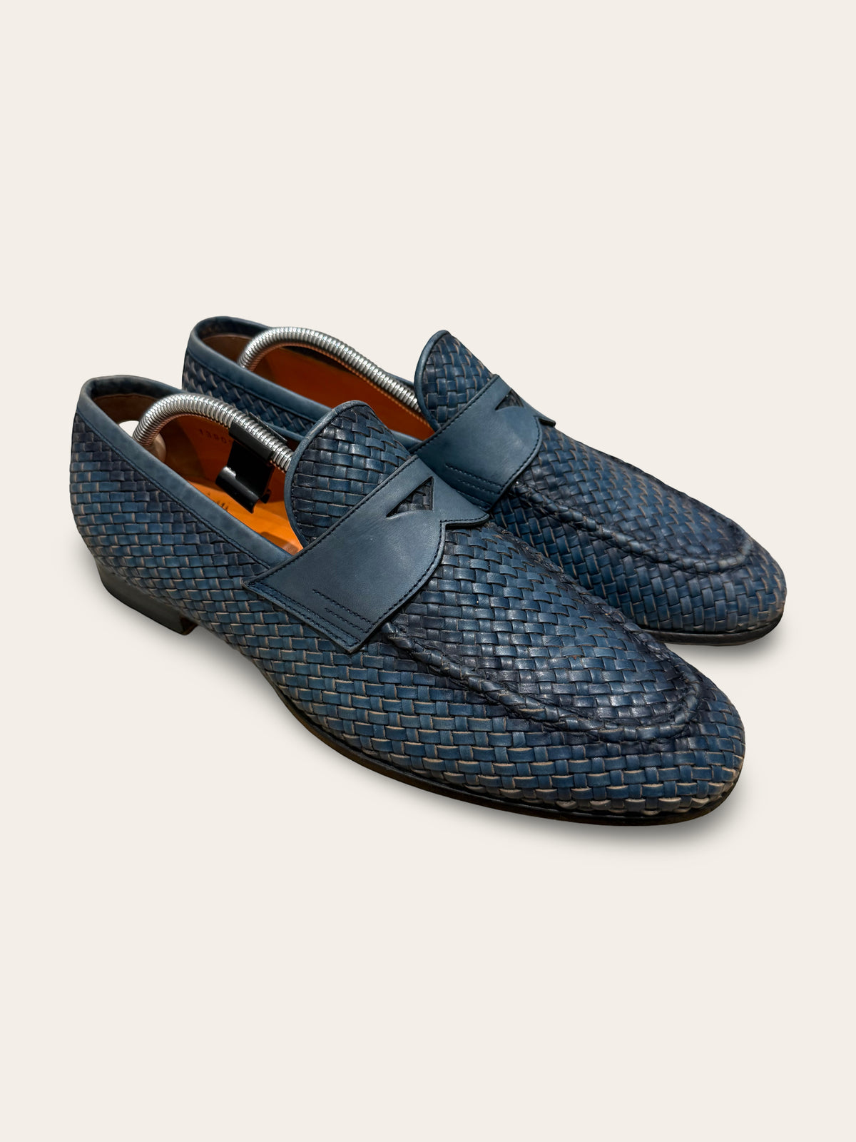 Santoni Woven Penny Loafers | Very Good Condition | UK 8 / EU 43